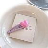 5Pcs 5 Colors Sweet Sister Love Heart Enamel Hair Clip PW-WGD3EA3-01-2