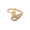 Brass Micro Pave Cubic Zirconia Cuff Ring Setting KK-A244-01G-G-2