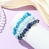 Natural & Synthetic Mixed Gemstone Chips Beaded Multi-strand Bracelets for Women BJEW-JB13986-02-2