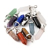 12Pcs 12 Style Natural Gemstone Double Terminated Pointed Pendants G-LS0001-74-4