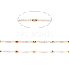 Handmade Brass Glass Flat Round Link Chains CHC-M022-01G-2