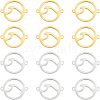 12Pcs 2 Colors 201 Stainless Steel Connector Charms STAS-UN0036-95-1