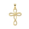 Brass Micro Pave Cubic Zirconia Pendants KK-P293-21D-G-1