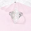 Non-Tarnish 304 Stainless Steel Witch Knot Open Cuff Rings for Women LS-AJEW-U005-01P-2