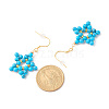 Natural Gemstone Star Dangle Earrings EJEW-JE04818-4