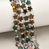 5 Styles Synthetic Malachite & Natural Rhodonite & HuBei Turquoise & Tiger Eye & Indian Agate Beads Strands G-D095-A07-1