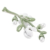 Alloy & Plastic Pearl Flower Brooch JEWB-M045-05-1