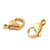 Ion Plating(IP) 304 Stainless Steel Lobster Claw Clasps Hand Polished X-STAS-AB12-G-01-2