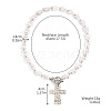 Imitation Pearl Triangle Beaded Alloy Textured Cross Pendant Necklaces FS-WGA4DD0-02-2