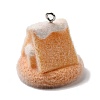 Christmas Flocky Opaque Resin Pendants RESI-F062-04F-2