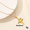 Vintage Stainless Steel Star Pendant Necklaces ZQ4868-12-1