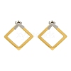 Ion Plating(IP) 304 Stainless Steel Hollow Rhombus Stud Earrings EJEW-C118-04B-1