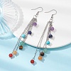 Chakra Natural & Synthetic Mixed Gemstomne Beaded Dangle Earrings EJEW-JE05427-01-2