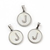 304 Stainless Steel with White Shell Pendants STAS-G268-01J-P-1