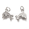 Brass Micro Pave Clear Cubic Zirconia Charms ZIRC-C020-50P-2