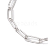 304 Stainless Steel Paperclip Chains Charm Bracelets for Women BJEW-JB11950-02-4