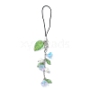 Flower & Leaf Transparent Acrylic & Glass Mobile Straps HJEW-JM01536-2