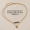 304 Stainless Steel Textured Coin Pendant Double Layer Necklaces VK6399-7-2