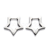 304 Stainless Steel Star Huggie Hoop Earrings STAS-H156-05P-1