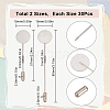 60 Sets 2 Size Round Tray Brass Stick Lapel Pins KK-SC0005-01-2