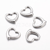 Tarnish Resistant 201 Stainless Steel Open Heart Pendants STAS-G076-03P-2