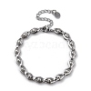 Non-Tarnish 304 Stainless Steel Hollow Horse Eye Link Chain Bracelets for Women Men BJEW-Q343-11P-1