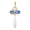 Glass Pearl Big Pendants PALLOY-MZ00384-03-1