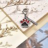 Dog Paw Print Alloy Enamel Pendant Decoration HJEW-JM02495-05-2