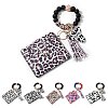 Leather Wristlet Keychain Bracelet Wallet for Women JX632D-1