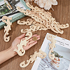 DICOSMETIC 8Pcs 2 Styles Natural Solid Wood Carved Onlay Applique Craft AJEW-DC0001-61-3