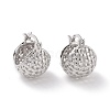 Brass Basket Hoop Earrings for Women EJEW-G315-09P-1