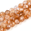 Natural Citrine(Heated) Beads Strands G-S345-6mm-18-01-1