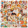 50Pcs PVC Self-Adhesive Stickers of Autumn Scenery Animal PW-WG07731-02-1