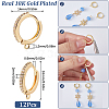 SUNNYCLUE 12Pcs Brass Micro Pave Clear Cubic Zirconia Hoop Earring Findings ZIRC-SC0001-28-2