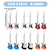6 Pairs 6 Colors Alloy Enamel Dangle Earrings EJEW-FI0002-77-2