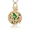 Golden Tone Brass Hollow Round Cage Pendants KK-J227-10G-2