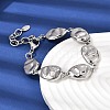 Textured 316L Surgical Stainless Steel Link Chain Bracelets for Women BJEW-D454-03P-3