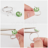 1Pc Adjustable Rhodium Plated Sterling Silver Finger Ring Components STER-BBC0006-95P-5