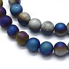 Electroplated Natural Druzy Agate Bead Strands G-E502-06F-3