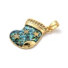 Christmas Brass Micro Pave Cubic Zirconia Pendant KK-H468-02B-03G-2