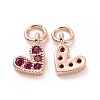 Brass Micro Pave Cubic Zirconia Charms RB-I078-66RG-01-NR-2