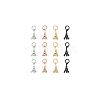 DICOSMETIC 12Pcs 4 Colors Brass Micro Pave Clear Cubic Zirconia Charms ZIRC-DC0001-18-6