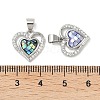 Rack Plating Brass Enamel Micro Pave Clear Cubic Zirconia Pendants KK-K380-03P-3