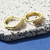 Brass Clear Cubic Zirconia Hoop Earrings EJEW-M047-01G-2