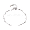 2Pcs 2 Colors 304 Stainless Steel Wave Link Chain Bracelet Making AJEW-JB01303-2