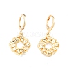 Brass Donut Dangle Leverback Earrings for Women EJEW-N012-73-1