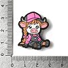 Calf with Pink Hat and Braids Cow Girl Silicone Focal Beads SIL-M006-03C-3