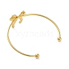 304 Stainless Steel Bowknot Cuff Bangles for Women AJEW-R100-01A-G-2