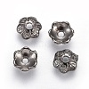 6-Petal Tibetan Style Alloy Flower Bead Caps TIBE-S220-B-NR-1