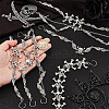 8Pcs 4 Styles Gothic Style Skull Wing Iron Twisted Boot Strap Chains for Halloween FIND-AB00066-3